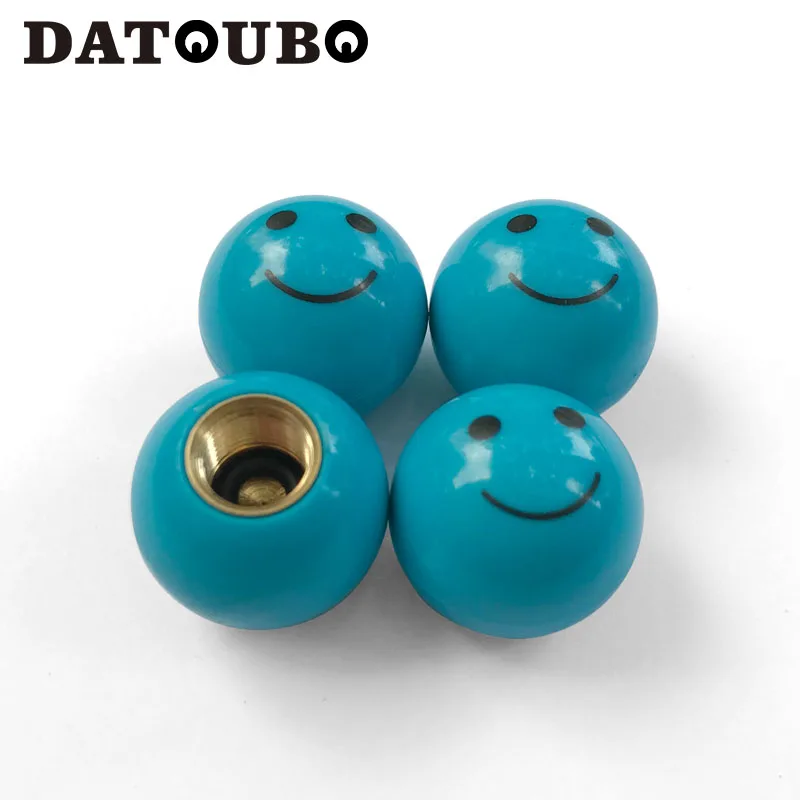 16 pcs blue color DATOUBO 16 шт. Высокое качество автомобильных шин Клапан стебли крышки, Розовый Синий Красный Улыбка лицо Универсальный Шредер шины клапан Крышка Воздушный пылезащитный колпачок - Цвет: 16 pcs blue color