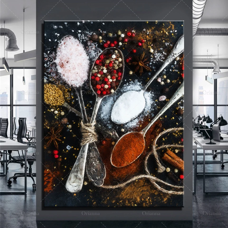 

Vegetable Grains Spices Kitchen Canvas Painting Cuadros Scandinavian Posters and Prints Wall Art Picture Living Room Decor