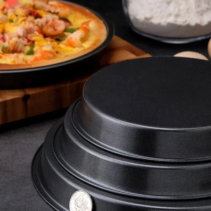 

6 7 8 9 Inch Round Pizza Plate Pan Deep Dish Tray Carbon Steel Non-stick Mold Baking Mold Baking Tool Mould Pan