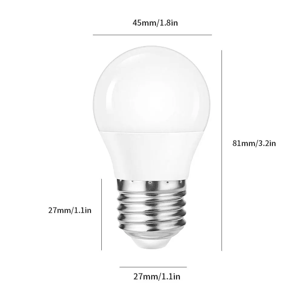 

6PCS LED Bulb E27 G45 Type Non Dimmable Warm White Screw Light Bulb for Energy Saving Living Room Home Bedroom Garden Accessory
