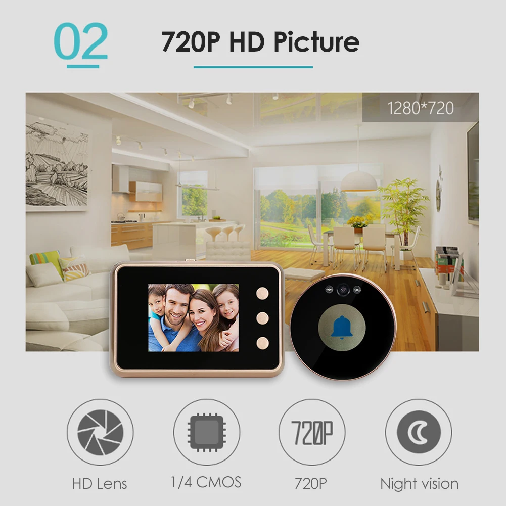 2 8 дюймовый TFT ЖК цифровой дверной звонок камера беспроводной видео электронный