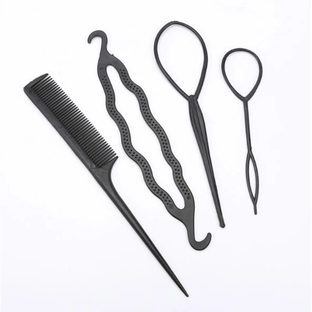 

5 Set Hair Braiding Tools Plastic Loop Hair Twist Styling Tool DIY Princess Hairstyle Hair Braider Styling Random