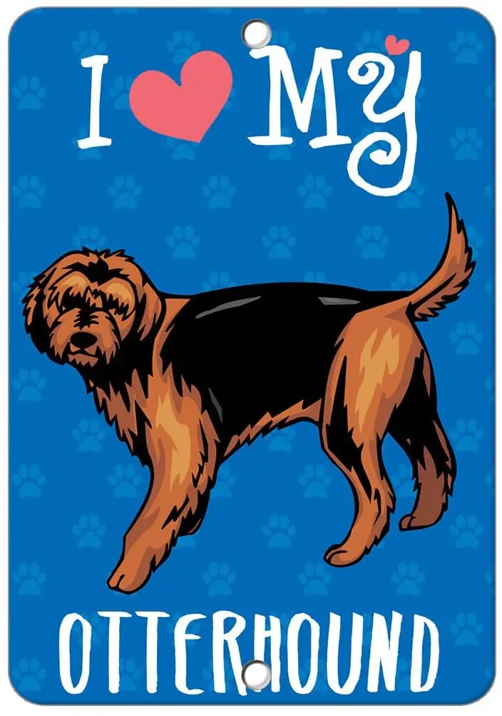 I Love My Otterhound Dog Label Vinyl Decal Sticker Kit OSHA Safety Label Compliance Signs 8"