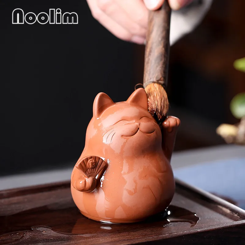 Пурпурная глина счастливый кот чай домашний питомец ручная работа милое