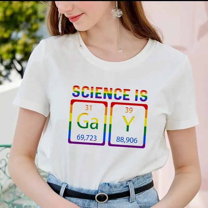 Женская футболка с надписью Lgbt Gay Pride Harajuku принтом Rainbow Love Is Kawaii женская | одежда