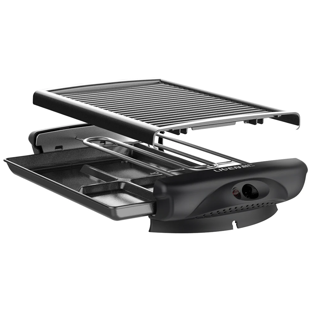 

Electric Baking Pan Detachable Washable Dual U-shape Heating Pipe Non-stick Baking Grill For Home Outdoor BBQ Party 220V