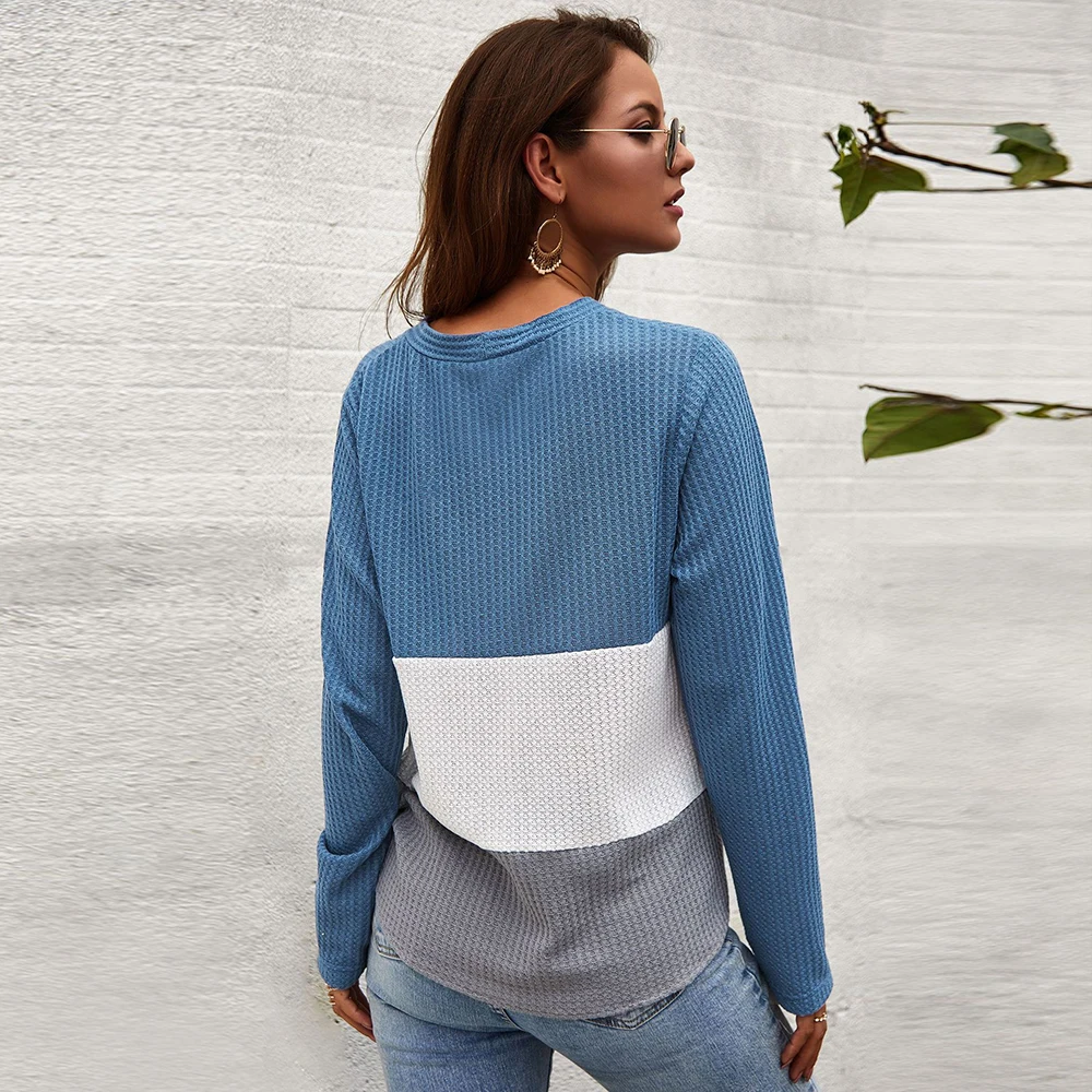 CALOFE 2019 New Casual Fashion Cardigans Lace Up Sweaters For Women Autumn Winter V-Neck Knitted Slim Patchwork Tops |