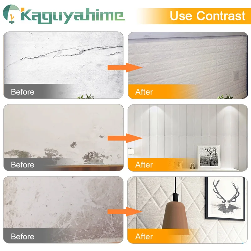 Kaguyahime 8 шт. 3D наклейки на стену DIY самоклеящиеся обои водонепроницаемый ТВ фон