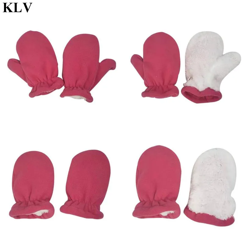 KLV Модные Новые Детские флисовые перчатки Осень Зима Лыжные детские варежки