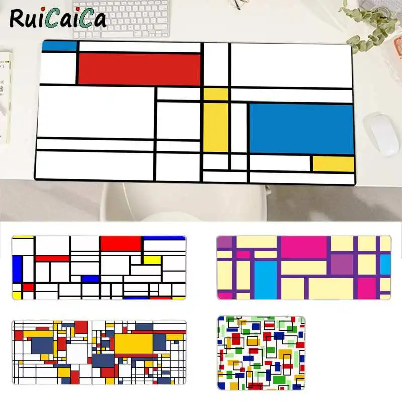 

RuiCaiCa Bauhaus Style Abstract Piet Mondrian Speed Mice Retail large Mousepad for L XL game Customized mouse pad for CS GO PUBG