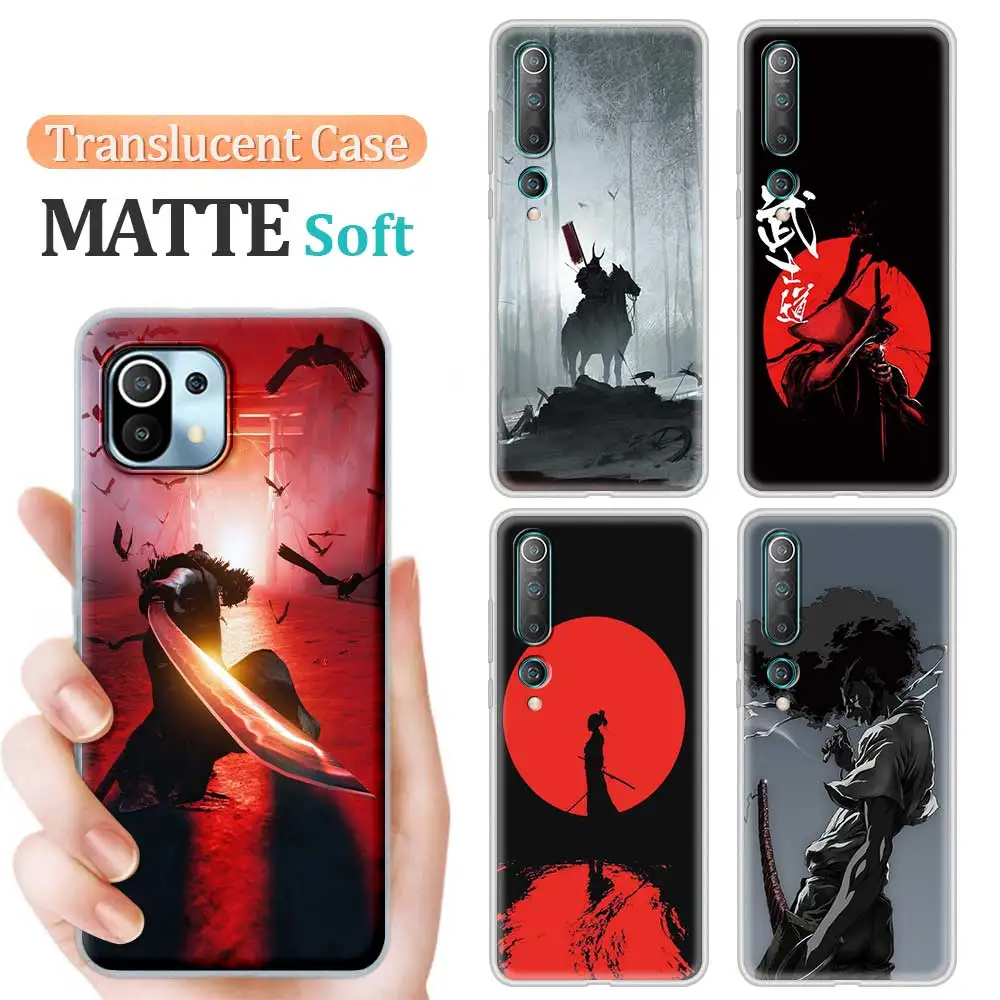 

Japanese Samurai Art Translucent Matte Case For Xiaomi Mi Note 10 11 9 Lite 10T CC9 Pro 5G 11 Ultra 11i 10S CC9E Soft Cover