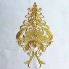 Аппликации из железа с золотыми цветочными аппликациями, костюмы для косплея, нашивки на одежду с вышивкой, золотистые и серебристые, 50 см * 28 см