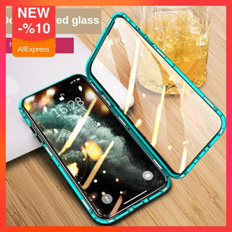 

New Casese2 Style Double Sided Magnetic King Metal Frame For 11 8 7 x xs xr Mobile Phone Bags Cases