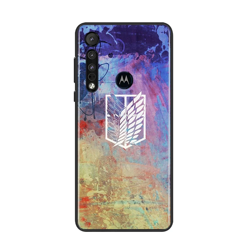 

Anime attack on Titan for Motorola G9 G8 G Edge One E7 E6 Power Lite Marco Hyper Fusion Plus Play Black Phone Case