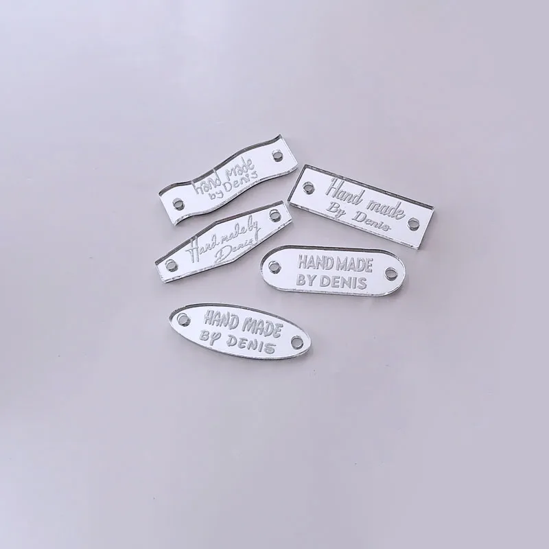 Description Picture 4 of itemLaser Engraved Mirror Handmade Labels 30 Tags Clothes Garment Acrylic Mirror Gold Hand Made Jeans Bags Shoes DIY Sewing Supplies