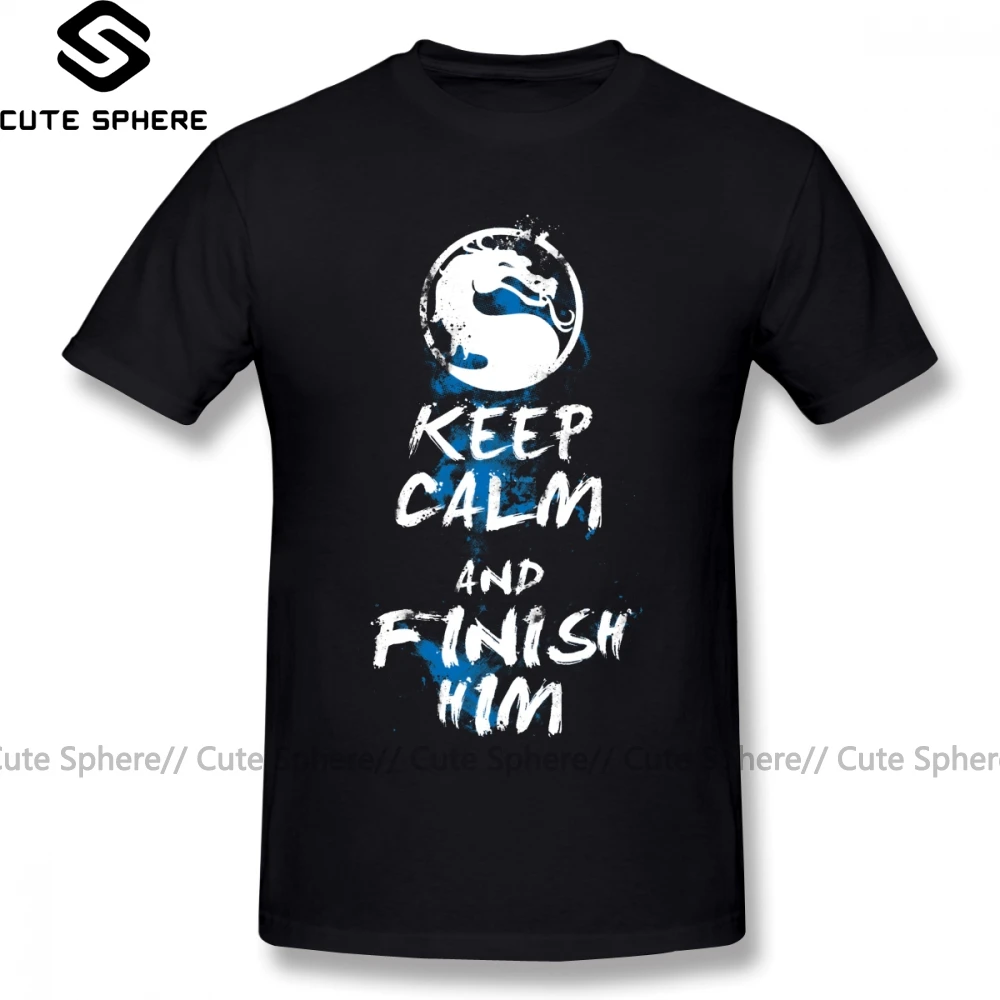 Mortal Kombat футболка с надписью Keep Calm A уличная 100 хлопковая свободная короткими