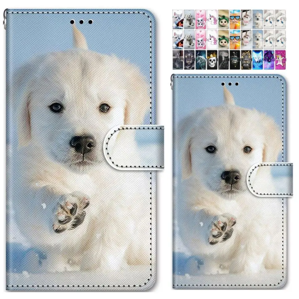 

Cute Painted Flip Phone Bags For Case Huawei Y6 Prime 2018 Y9 Prime 2019 Honor 6A 6C Pro 7X 7S 8S 8C 8X Play 8A Flip Capa O08F