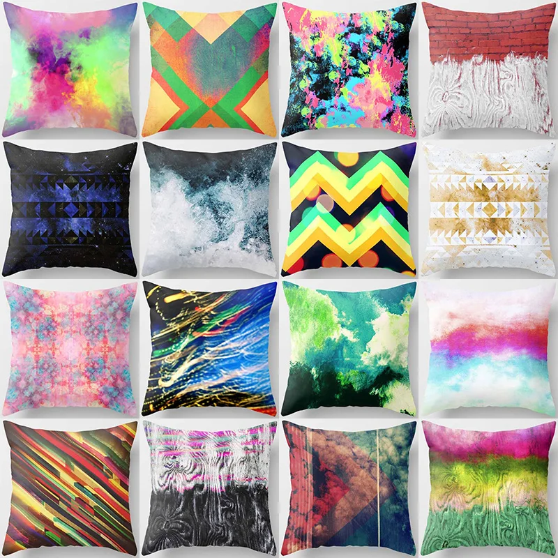 

Hot sale beauty different colors pattern pillow cases short plush high quality square thick pillow case covers