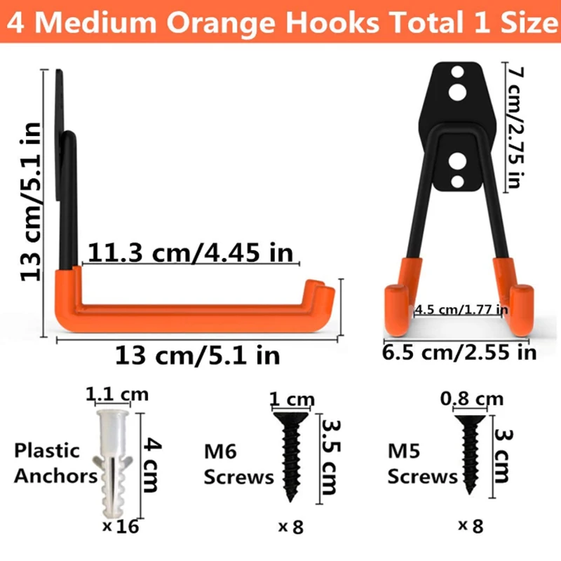 New Hook Garage Storage Tool Wall-Mounted Heavy-Duty U-Shaped Holder Double Organizer Non-Slip Coating Supplies | Дом и сад