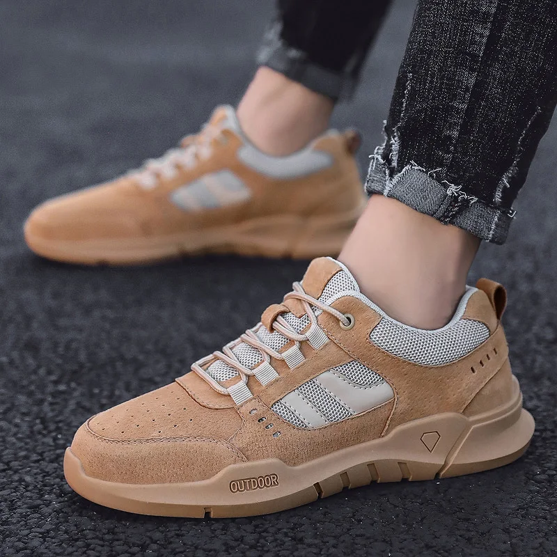 Мужские парусиновые туфли повседневная обувь из свиной кожи износостойкая