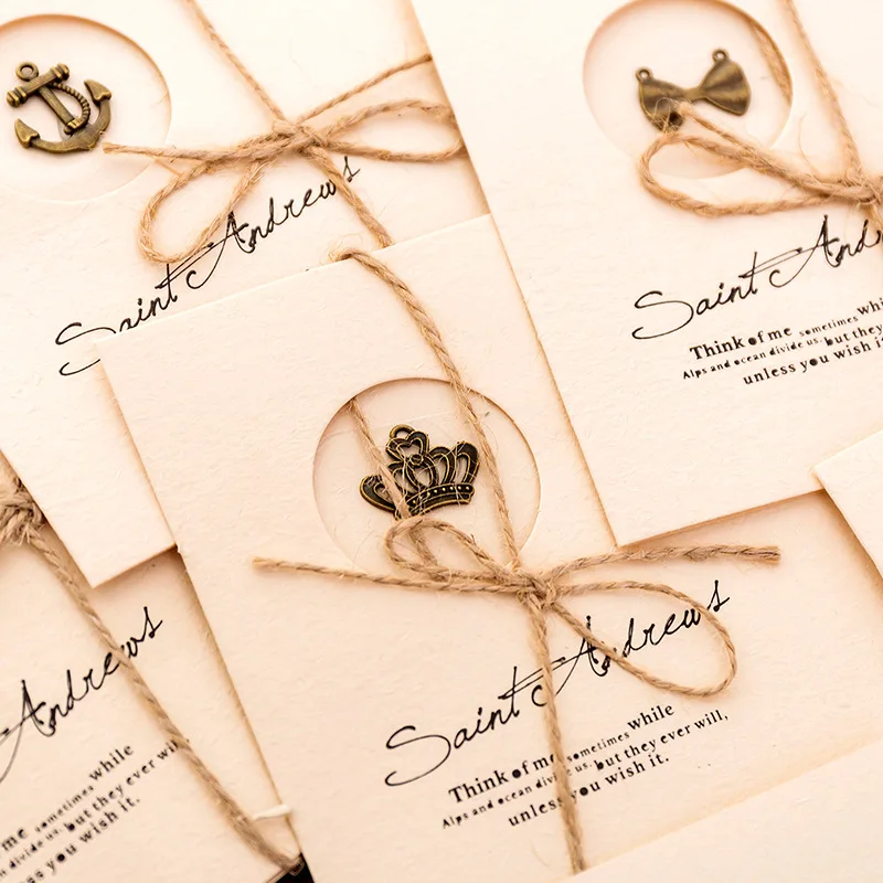 5 шт. винтажные металлические буквы сделай сам из крафт-бумаги Пригласительные