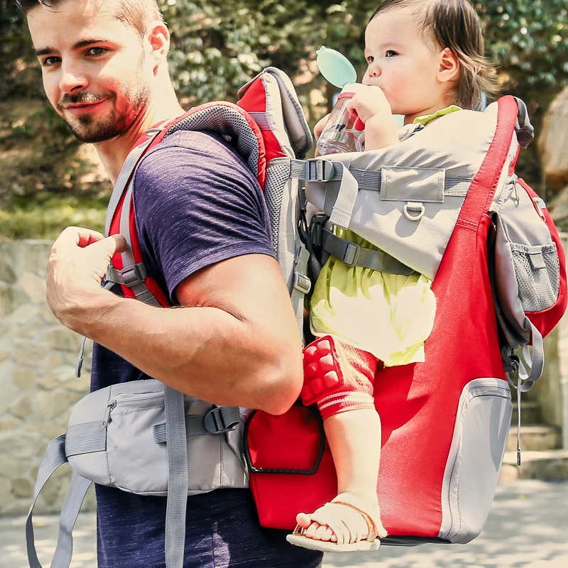 Portador multifuncional a prueba de lluvia y frío para bebé, silla trasera para niño, taburete de viaje portátil con marco trase