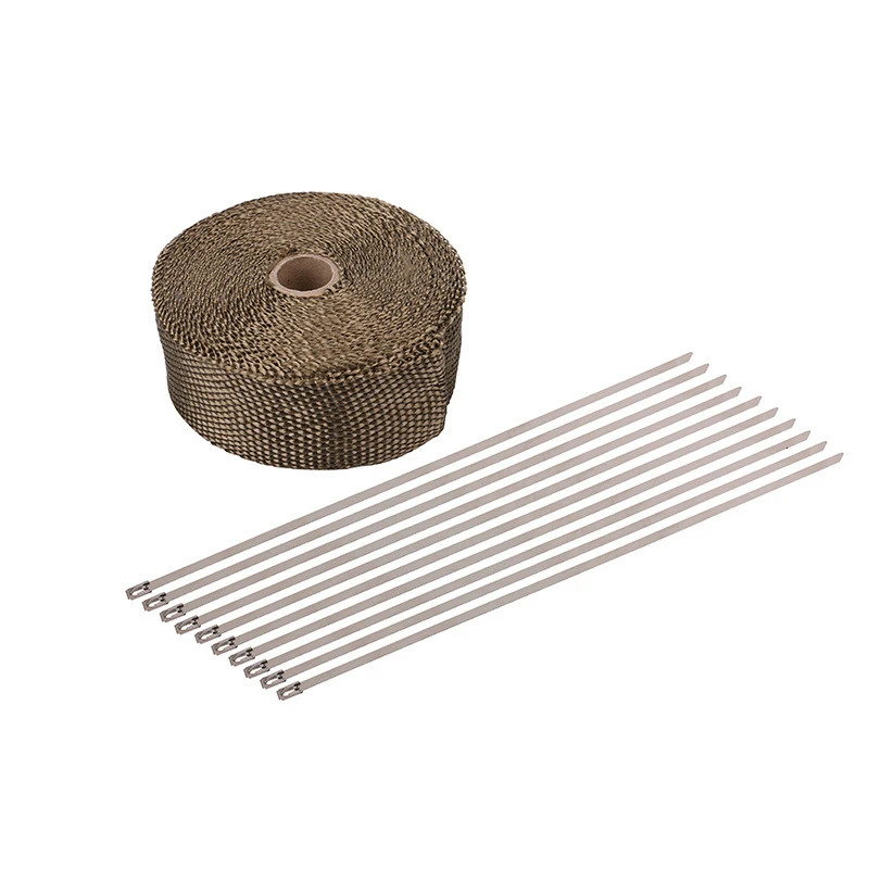 Motorcycle Heat Insulation Cotton Incombustible Turbo Exhaust Wrap Roll Engine Pipe Fiberglass Shield Tape 2mm*5cm*10m | Автомобили и