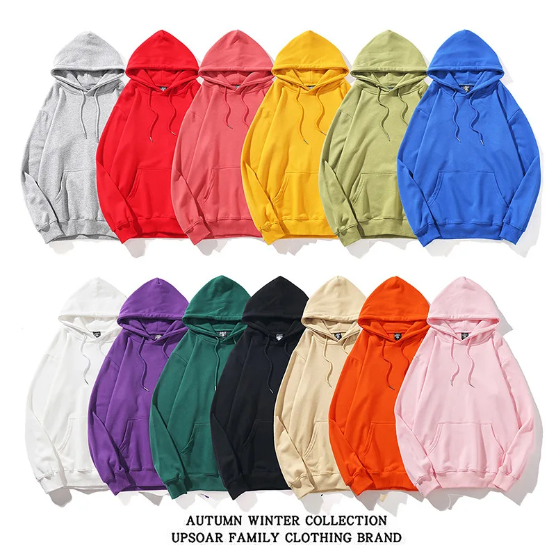 

Pure Cotton Top Hoodie Women 2021 Hip-hop Street Pullover Sweater Hoodie Ladies Pure Color Men And Women Super Dalian Hoodie