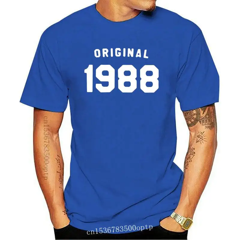 

Новинка, женская летняя футболка большого размера d, Оригинальная футболка с принтом 1988, Женская футболка из 100% хлопка, футболка с круглым вы...