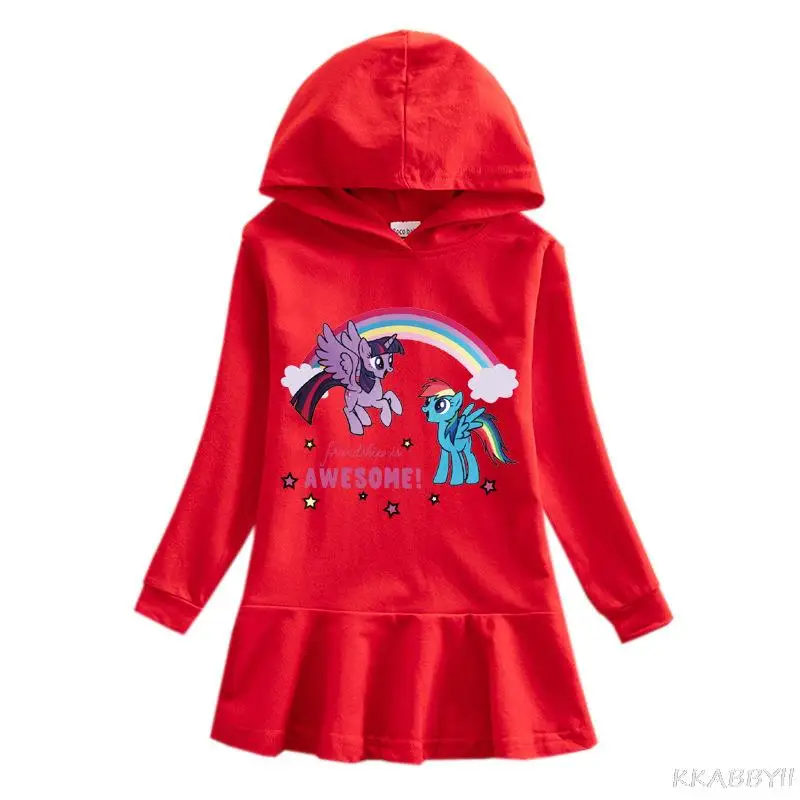 Осеннее платье для девочек My Little Pony костюм принцессы удобная одежда детское