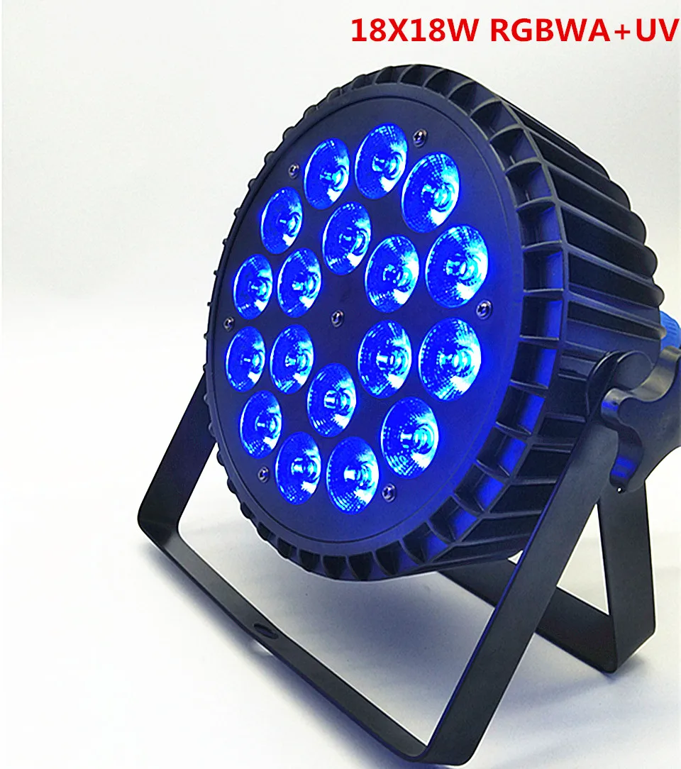 4 шт./литой алюминий 18X18 Вт RGBWA + UV LED Par свет 18 6 в 1 панель света выделенного DMX512