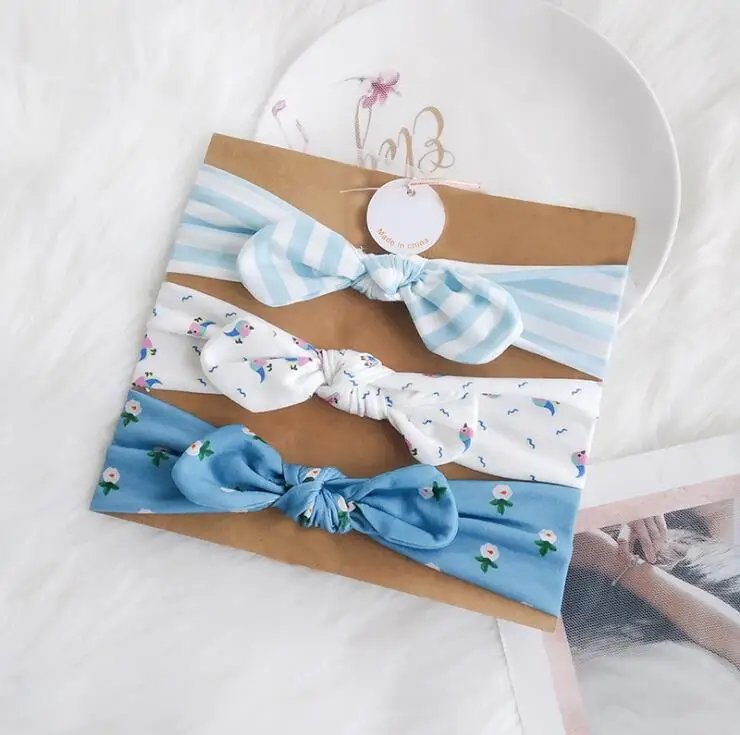 13 3Pc/Set Baby Headband For Girls Flower Rabbit Ear Baby Big Bows Turban Baby Hair Accessories For Children Girl Hairband - Цвет: 13