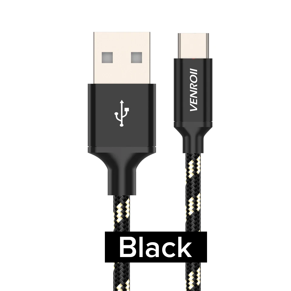 3 А usb type-C кабель 2 м 3 м 5 м кабель для быстрой зарядки для samsung S10 S9 S8 зарядное устройство для мобильного телефона USB-C type-C провод для huawei LG - Цвет: Black
