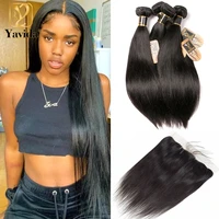 straight hair with frontal 13x4 lace frontal with baby hair pre plucked natural hairline malaysian 150 density human hair