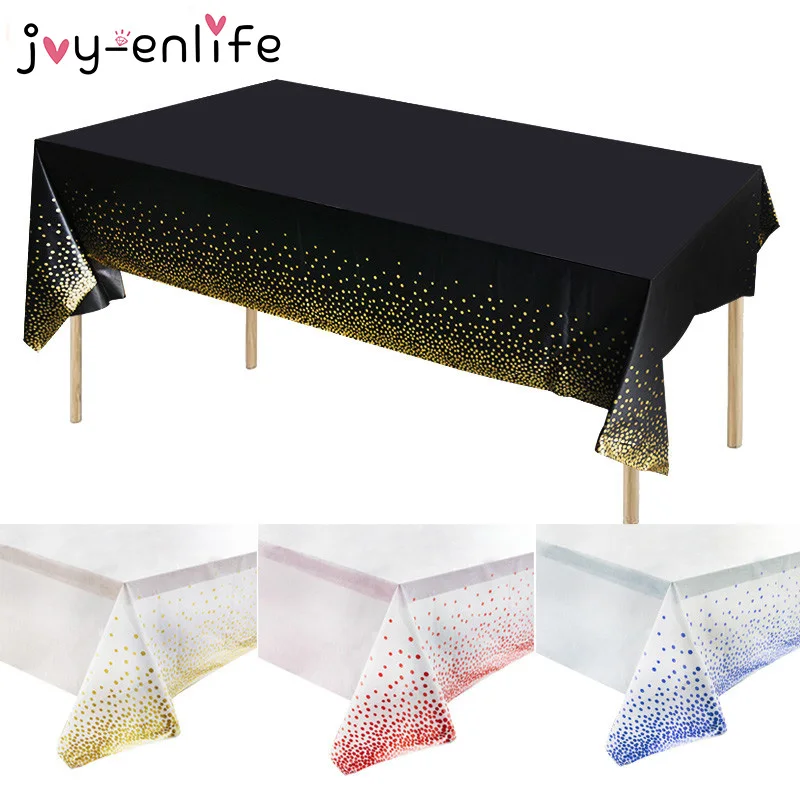 

Rose Gold Dot Gilded Tablecloth 137*274cm Disposable Tablecloth Shower Home Wedding Baby Decor Adult Kid Birthday Party Supplies