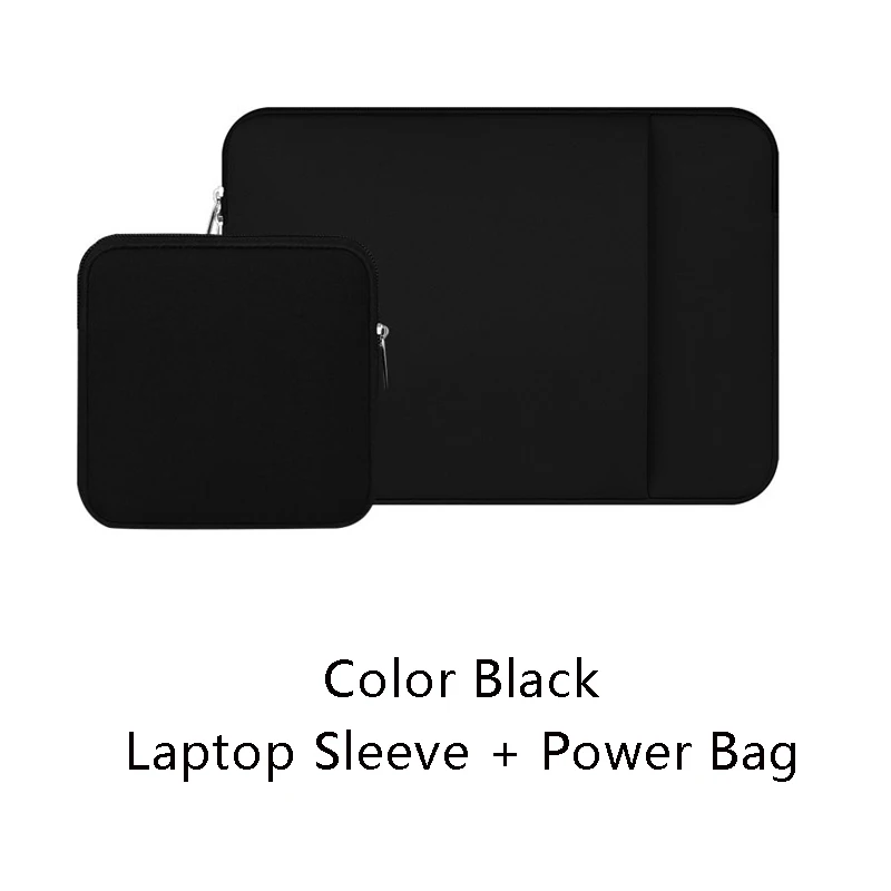 Black Power bag Обновленный чехол для ноутбука 12 13 14 15,6 дюймов для Macbook Air Pro с мягкой плюшевой подкладкой, водонепроницаемая сумка на молнии для ноутбука - Цвет: Black Power bag