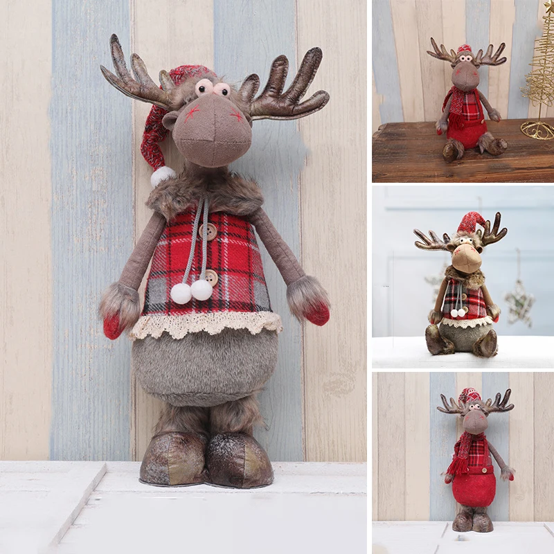 

Рождественская кукла, мягкая мультяшная плюшевая игрушка, Милый лось, Успокаивающая тряпка, игрушка, сезонное вечерние чное украшение, подарок для детей GRSA889