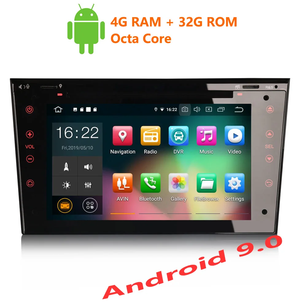 Erisin ES7973P 7 дюймов Android 9 0 Восьмиядерный 4 Гб RAM автомобильный DVD Радио BT для