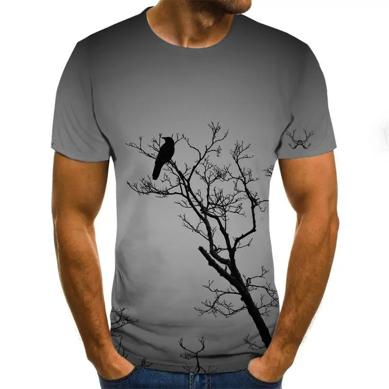 

2021 New Men 3D T-shirt Casual Short Sleeve O-Neck Fashion Nature Printed t shirt Men Tees