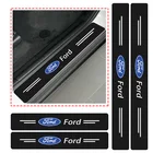 4 шт. Автомобильная наклейка на порог из углеродного волокна для Ford Focus 2 3 1 Fiesta MK1 MK2 MK3 MK6 MK7 Fusion Ranger аксессуары