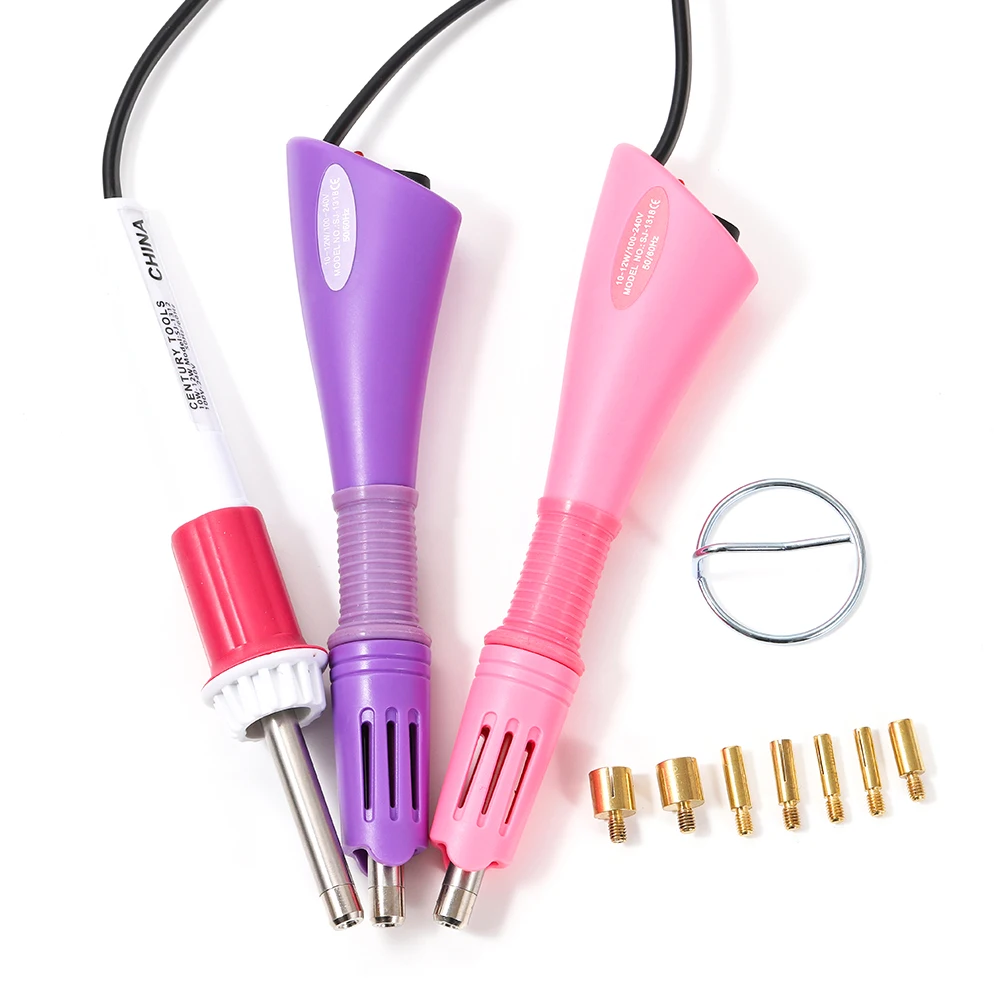 

Purple/Pink /Red Replaceable Heating Iron Fast Heated Hot Fix Rhinestones Glass Applicator For Costume Shoes Gem Decoration Tool