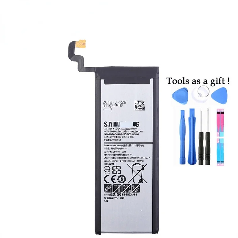 

100% Оригинальный аккумулятор для Samsung Galaxy Note 5 телефон N920F N920T N920A N920I N920G N9200 N920G/DS 3000 мАч Akku