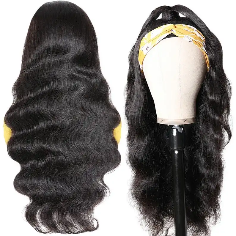 

Body Wave Human Hair Wigs Full End Headband wigs Machine Made Human hair headbands wig For Black Women