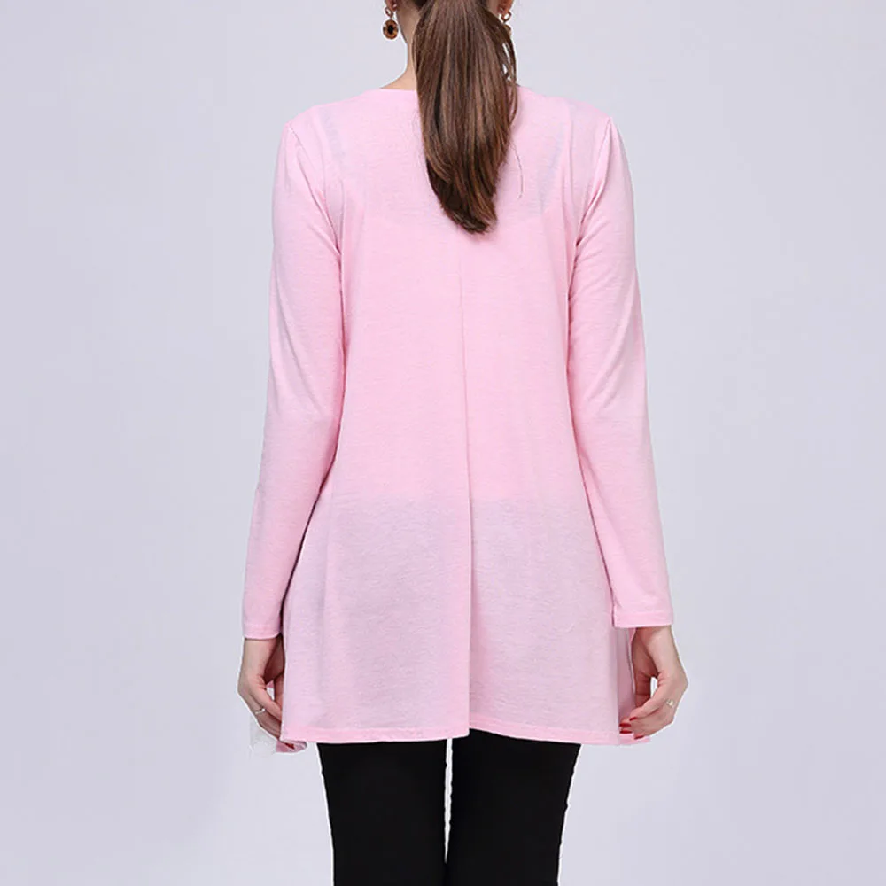 

Western Style T-Shirt Spring Autumn Fashion Loose Casual Simple Lace Designer Splicing Round Neck Long Sleeve Top 2021