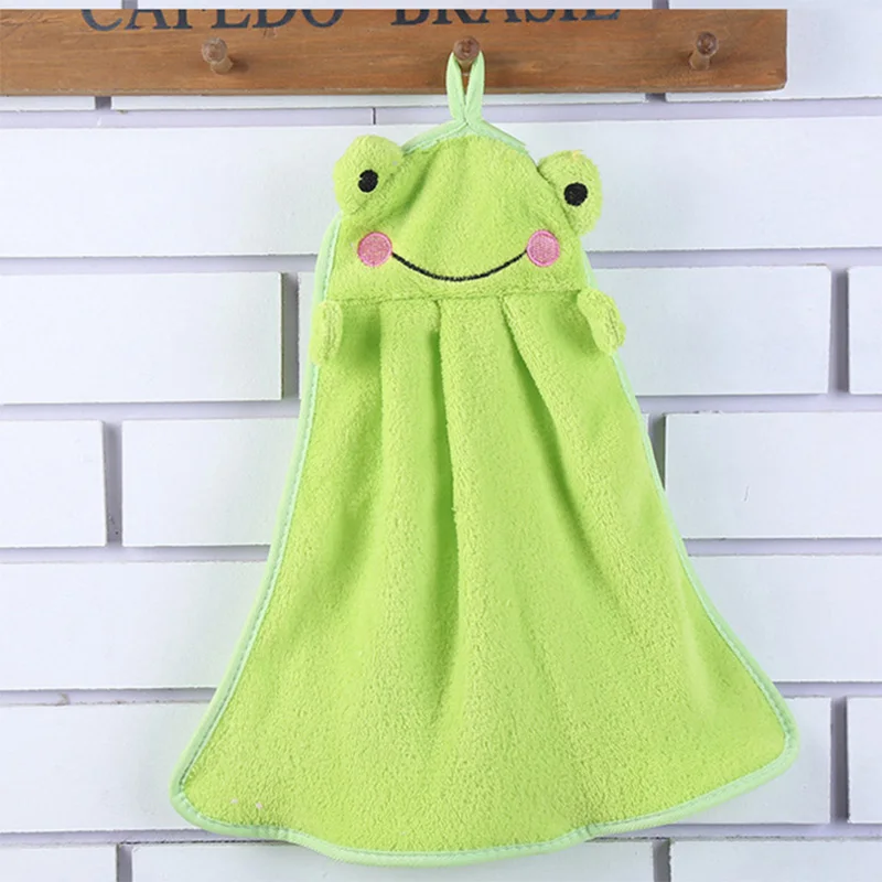 frog Мультяшное милое полотенце из микрофибры с изображением утки, панды, слона, креативное полотенце для лица, полотенце для ванной комнаты, детское кухонное полотенце s - Цвет: frog