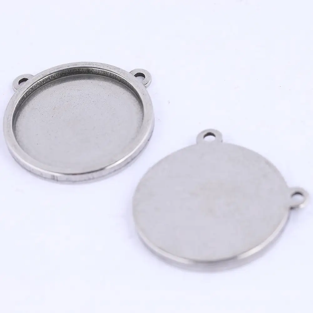 

5pcs blank cabochon base 16mm 18mm 20mm stainless steel cameo pendant tray settings diy necklace jewelry making bezels