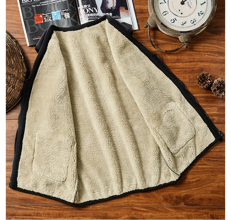 Осенне-зимний теплый мужской жилет из искусственного меха Серый Повседневный