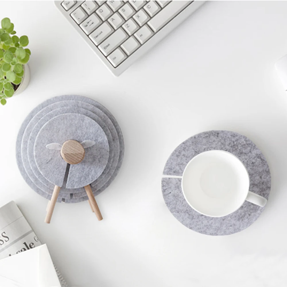 1 шт. DIY термоизолированные войлочные кружки коврики в форме овечки