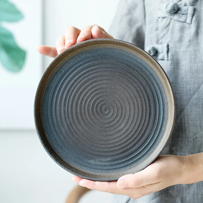 Поднос из керамики в стиле ретро сухая воде лампочка дисковый горшок с