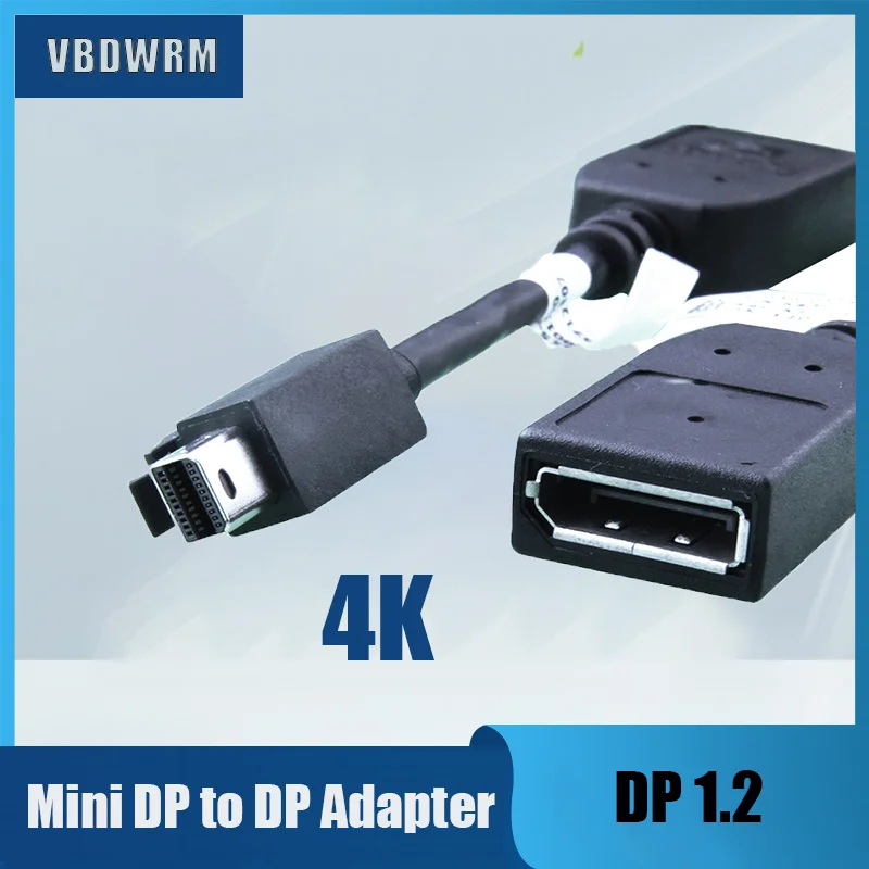 

Mini DP 1.2 cable 4K Mini displayport to Displayport 1.2 female adapter cable for Apple macs Dell Lenovo HD